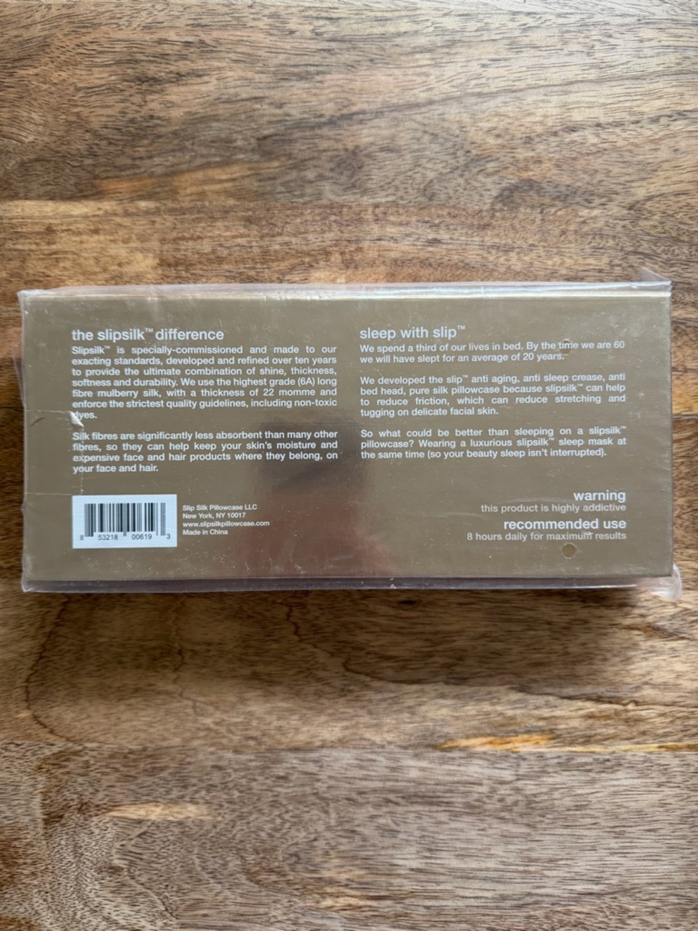 Slip Pure Silk Pillowcases x 2 - Queen Size - 20" x 30" -  Sleep Mask in Gold - Picture 5 of 5